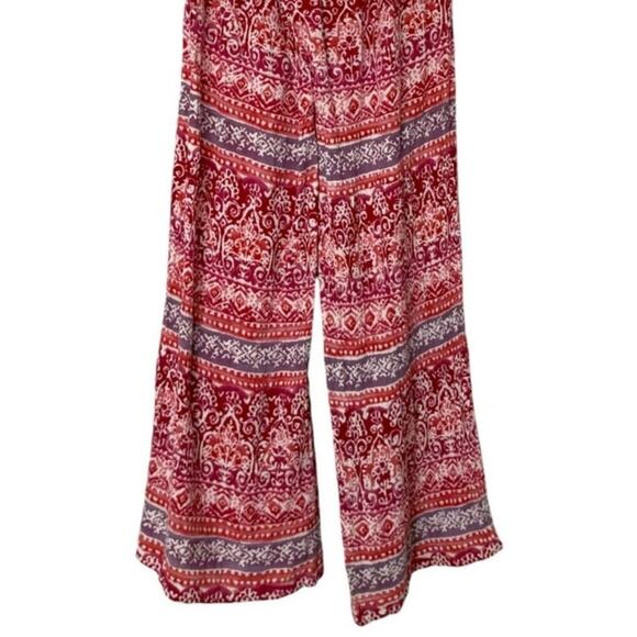 Aqua Set - Top & Wide Leg Pants Smocked Palazzo Pants Boho Hippie Womens Size XS - Picture 11 of 15